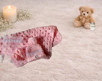 Miscarriage Keepsake Gift – Mini Blanket, Booties & Beanie – Infant Loss Memorial – Angel Baby Comfort Set