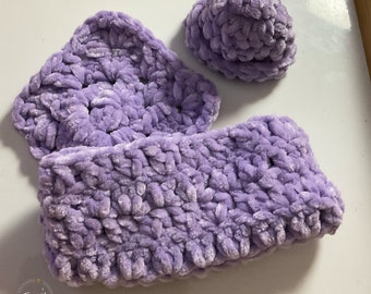 Miscarriage Cuddle Crade Set for Infant Loss  Premature Birth made with velvet yarn