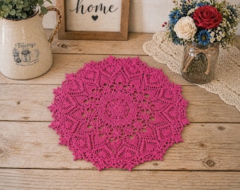Crochet Doily | Vintage Style Lace | 16” Round | #10 Cotton | Custom Color Doily | Handmade Decor | CottageCore