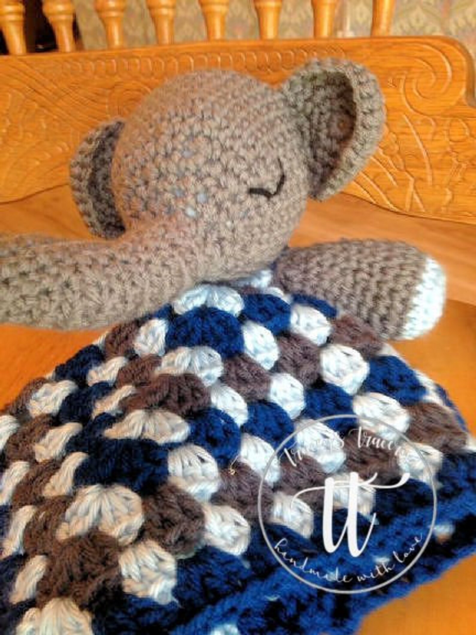 Elephant Lovey Blanket Keepsake Custom Made Etsy