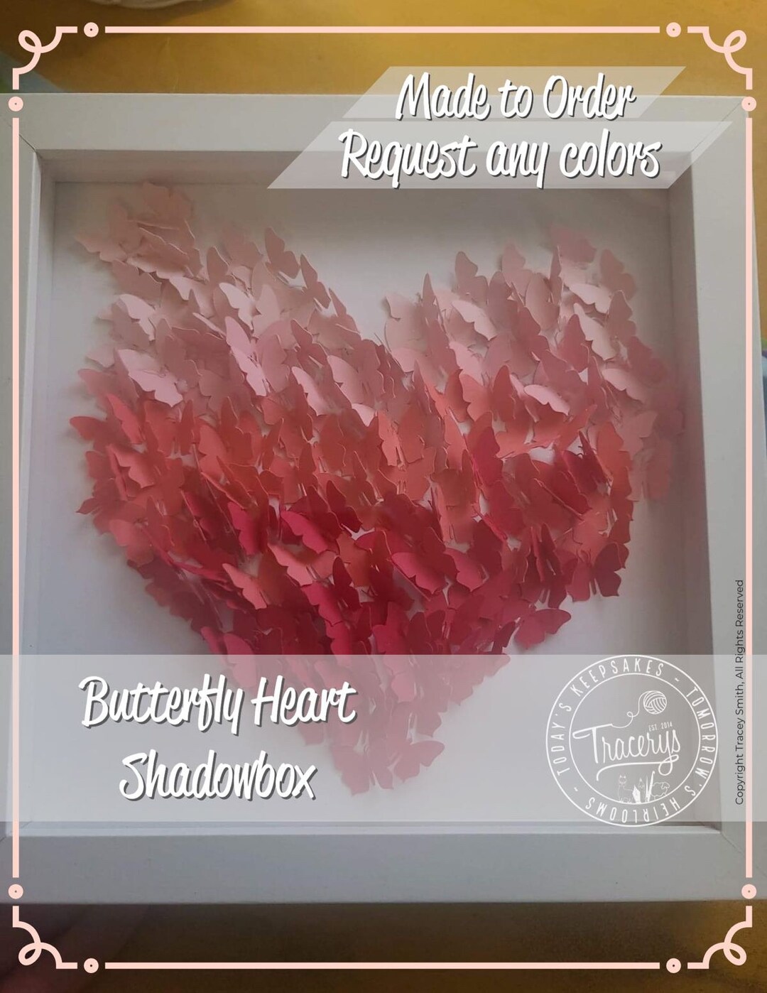 Butterfly Heart Shadow Box Paper Butterfly Heart - Etsy