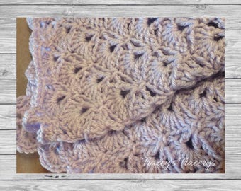 Shells afghan,  crochet blanket, wedding gift, housewarming gift, bridal shower gift