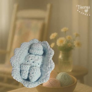 Crochet Infant Loss Keepsake Set | Angel Cuddle Cradle, Micro Blanket bild 8