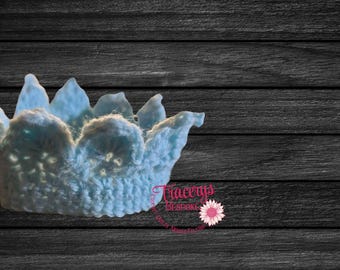 Baby crown crochet handmade photo prop