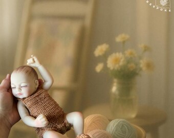 Preemie Outfit in Brown with matching Booties