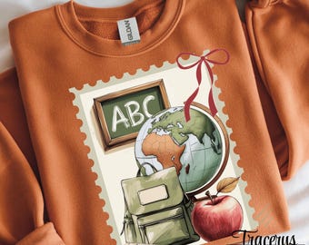 School Stamp PNG, coquette bow, globe apple backpack chalkboard collage, download file