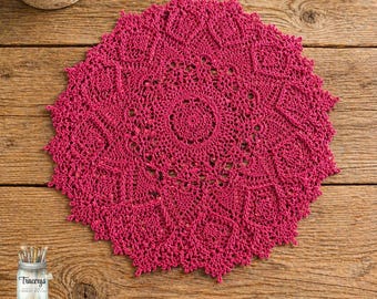 Crochet Doily | Vintage Style Lace | 16” Round | #10 Cotton | Custom Color Doily | Handmade Decor | CottageCore