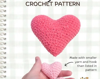 Puffy Heart Crochet Pattern PDF | Easy Amigurumi Valentine Decor Digital Download
