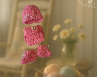Crochet Diaper Cover for Micro Preemie - Handmade Keepsake Heirloom Special Gift Set