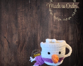 Snowman Cup Ornament, Made to Order