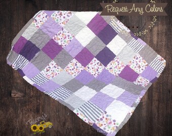 Patchwork Quilt Custom Made Baby Blanket Lap Stroller Wedding Pregnancy