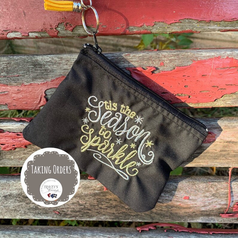 Tis the Season to Sparkle zipper pouch zipper bag,