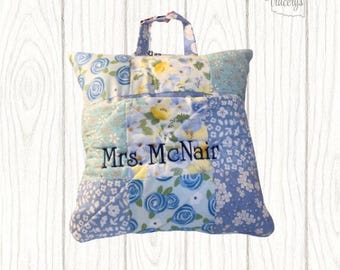 Personalized Teacher Pocket Pillow – Reading Pillow with Book Pocket – Custom Classroom Gift – End of Year Teacher Gift