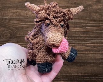 Miniature Highland Cow - Scottish Fluffy Coo - Crochet Decor