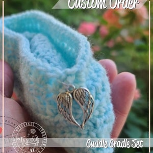 Crochet Infant Loss Keepsake Set | Angel Cuddle Cradle, Micro Blanket bild 10