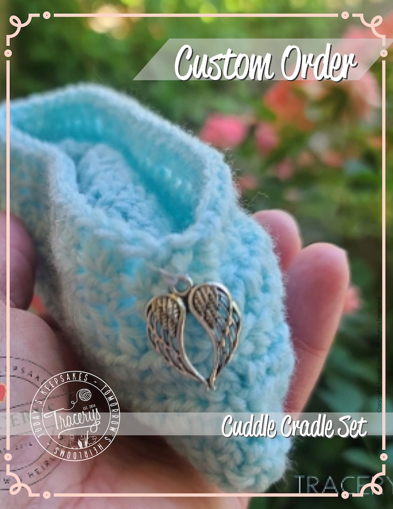 Crochet Infant Loss Keepsake Set | Angel Cuddle Cradle, Micro Blanket bild 10