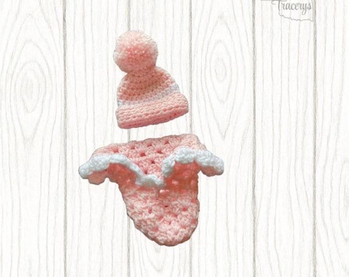 Featured listing image: Hand-Crocheted Angel Baby Cuddle Cocoon and Hat | Infant Loss Keepsake | Miscarriage Memorial