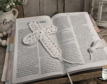 Delicate Crochet Cross Bookmark, Cotton Thread Bookmark, Custom Color Bible Bookmark, Faith Gift for Her
