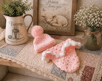 Hand-Crocheted Angel Baby Cuddle Cocoon and Hat | Infant Loss Keepsake | Miscarriage Memorial