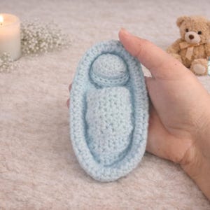 Crochet Infant Loss Keepsake Set | Angel Cuddle Cradle, Micro Blanket bild 1