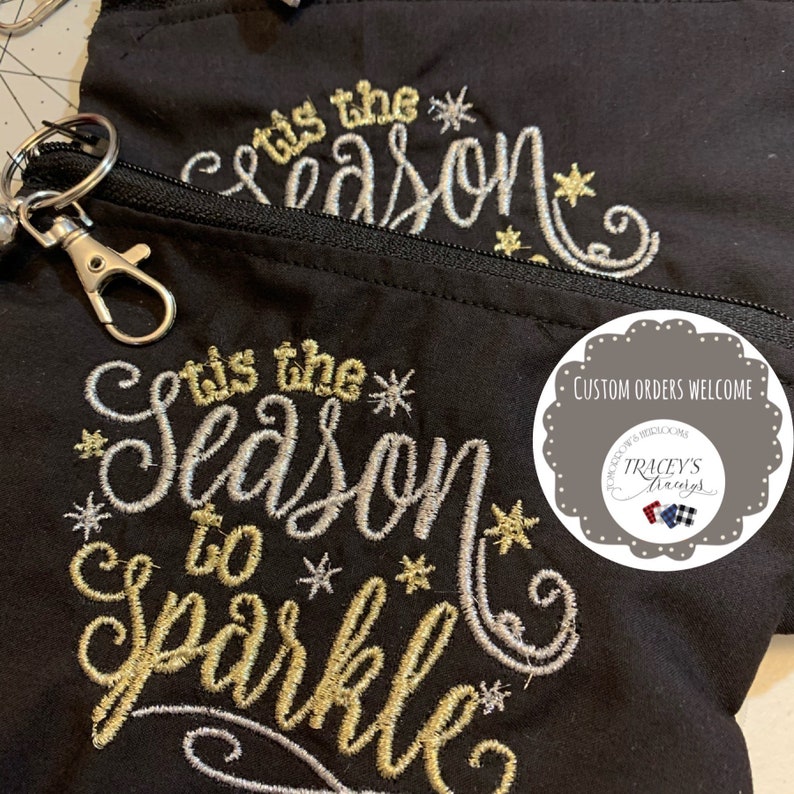 Tis the Season to Sparkle zipper pouch zipper bag,