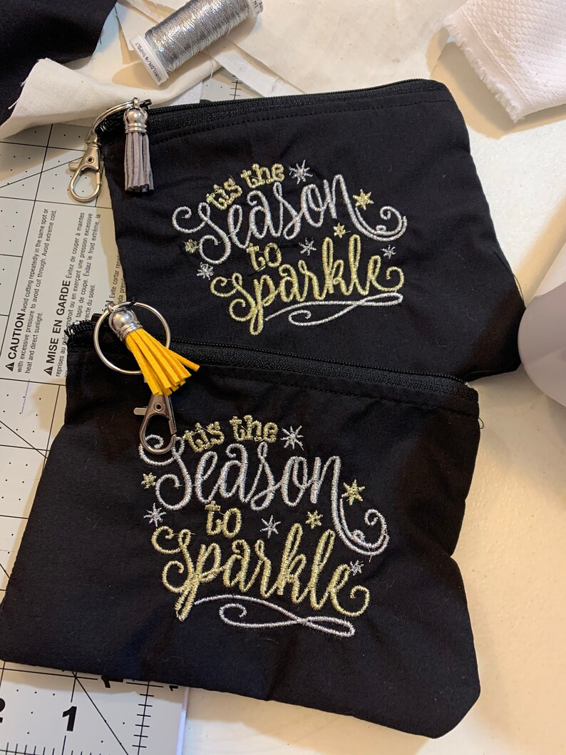 Tis the Season to Sparkle zipper pouch zipper bag,
