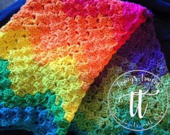 Rainbow Baby - Rainbow Baby Blanket - Stroller Blanket - Baby Blanket Keepsake - Handmade Shower Gifts - Baby Shower Gift