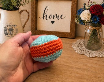Handmade Crochet Hacky Sack, Stuffed Footbag, Toss Game Toy, Fidget Ball, Desk Toy, Party Favor, Stocking Stuffer, Custom Colors Available