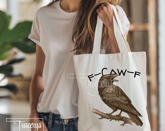 Sarcastic Crow PNG | “F-CAW-F” Vintage Raven Clipart | Sarcastic Bird Illustration for Sublimation, T-Shirts, Mugs, Stickers and Wall Art