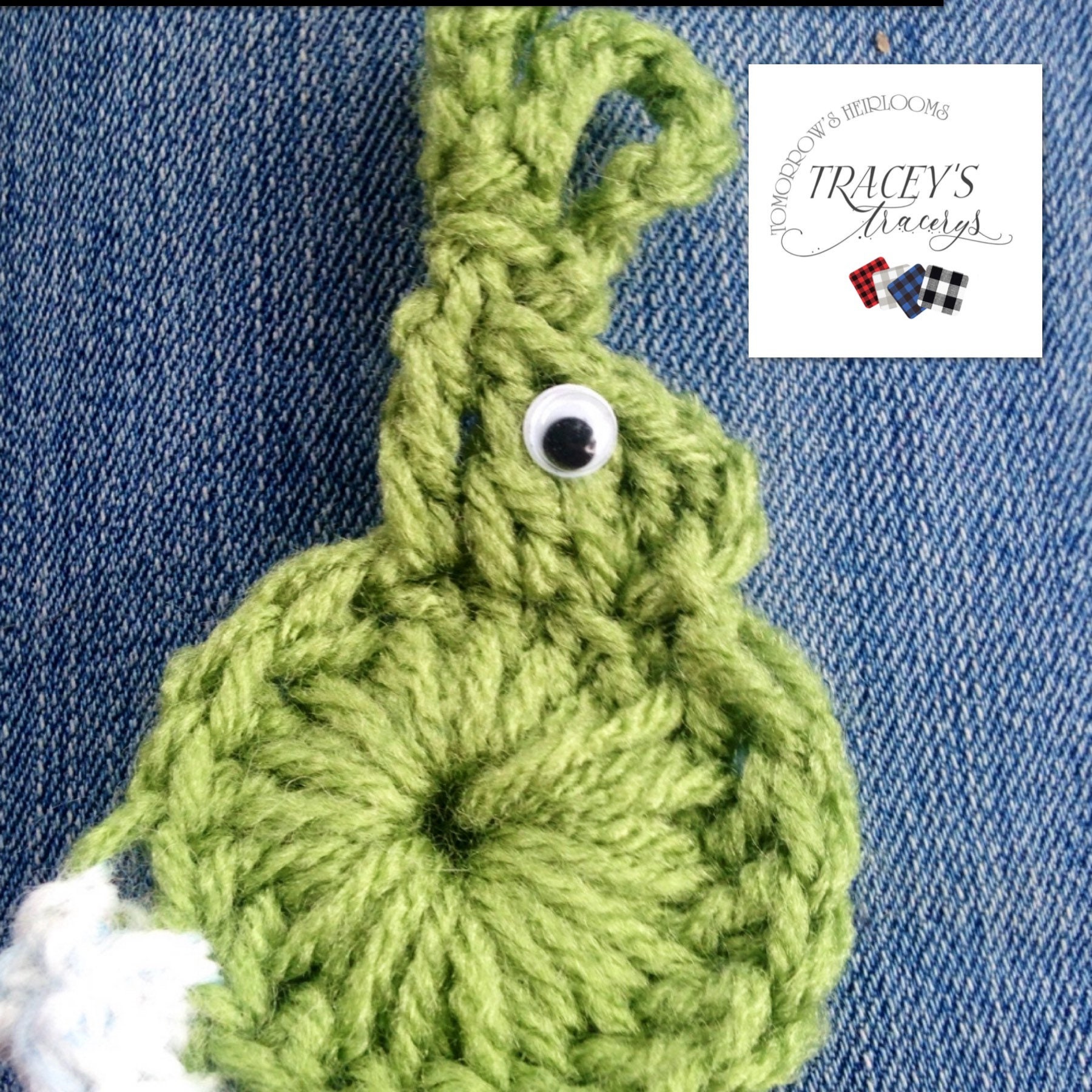 Bunny rabbit pin crochet easter pin green bunny pin Bunny Etsy