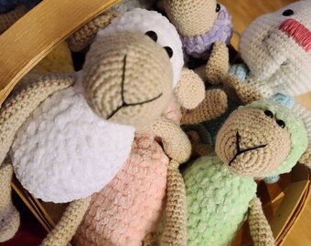 Little Lamb Dolls Crochet Easter Basket Gift