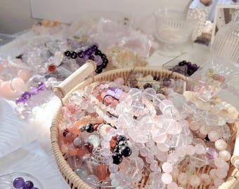 Crystal Mystery Box: DIY Bracelet Kit - Gemstone Beads, Surprise Gifts