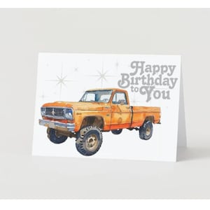 5x7 Geburtstagskarte zum selbst ausdrucken - Klassische Retro Trucks - 1974 Chevy Square Body Pick Up - zum sofortigen Download - print at home Karten