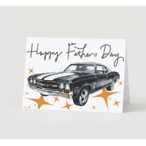 Karte zum Ausdrucken 13x18 zum Vatertag - Retro Oldtimer 1970 Chevelle Chevelle - sofortiger Download - print at home Karten