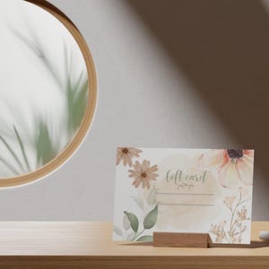 carte cadeau digitale ,carte thème floral ,printable gift card
