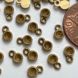 Brass Cup Drop Settings / Bezel Findings for 2.25mm Rhinestones Jewelry Components FNDR138