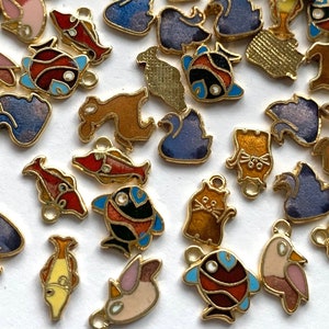 Vintage Enamel Charm Etsy