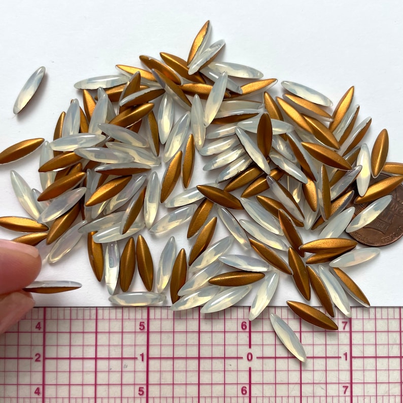 Primo Gems Superior PRIMERO 4228 Foiled Navette Fancy Stone Crystals - All Colors (Austrian Crystal) Austrian Crystal Glass Stones - Foto 7