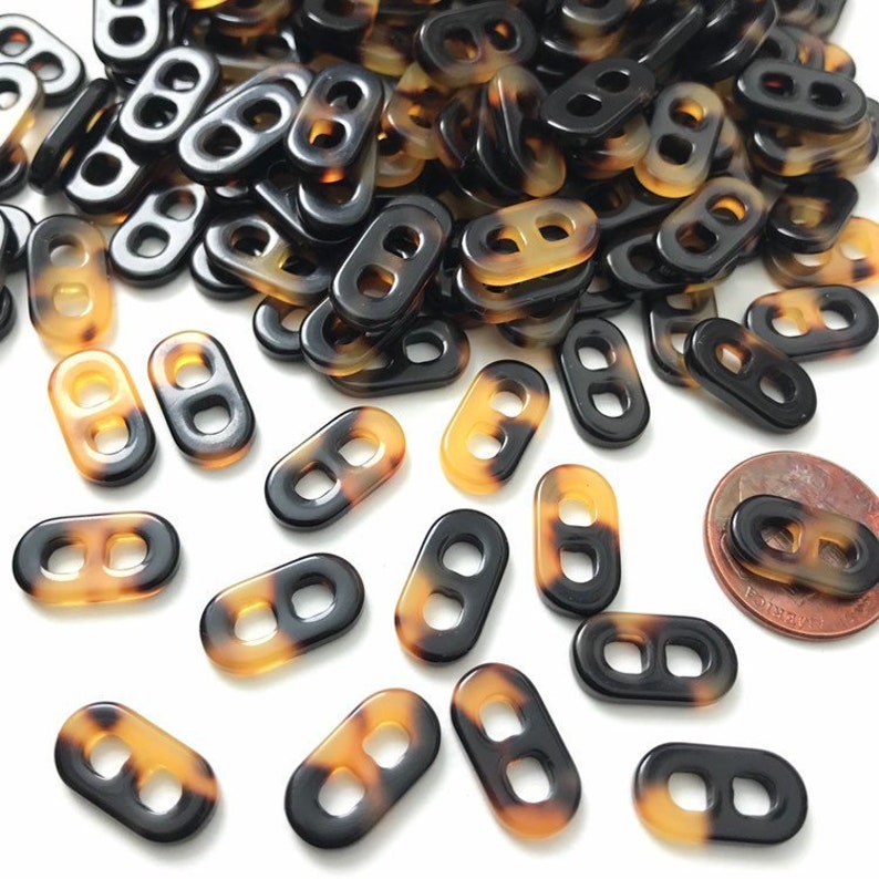 Resin Tortoise Connector Links 158 Beads Brown /& Caramel Open Oval Open 15x8 Link