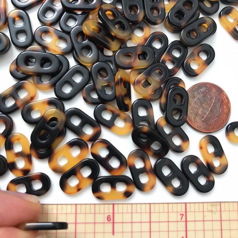 Resin Tortoise Connector Links 158 Beads Brown /& Caramel Open Oval Open 15x8 Link