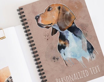 Spiral Notebook, Ruled Line, beagle dog cover, Personalized notebook, cute Dog Beagle journal, soft cover journal Stationary dog portrait
