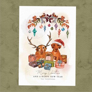 Custom Dog Christmas Card, handmade holiday card, aesthetic Christmas card, new year greetings, season greetings, Merry Christmas custom image 6