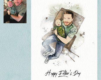 Custom Card for Father's day, Birthday card for him, Greeting card for brother, Dad, Friend, Personalized card for Him