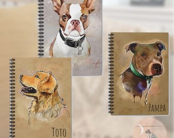 Custom Dog Notebook Cover, Dog lover gift, Pet owners gift idea, Personalized gift, dog portrait cover notebook