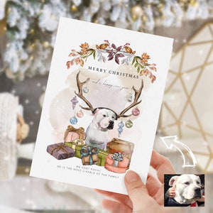 Custom Dog Christmas Card, handmade holiday card, aesthetic Christmas card, new year greetings, season greetings, Merry Christmas custom image 8