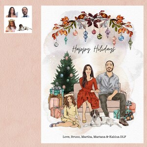 Family Christmas card, Custom Christmas card from photo, handmade holiday greetings, Family portrait, Happy new years, handmade card