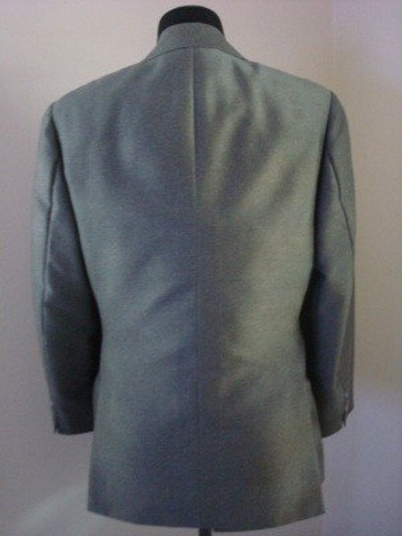 Vintage Tailored Gray Silk Shatung Blazer 70s - image 4