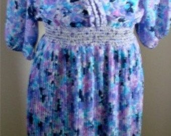 80s Vintage Boho Dress- Floral