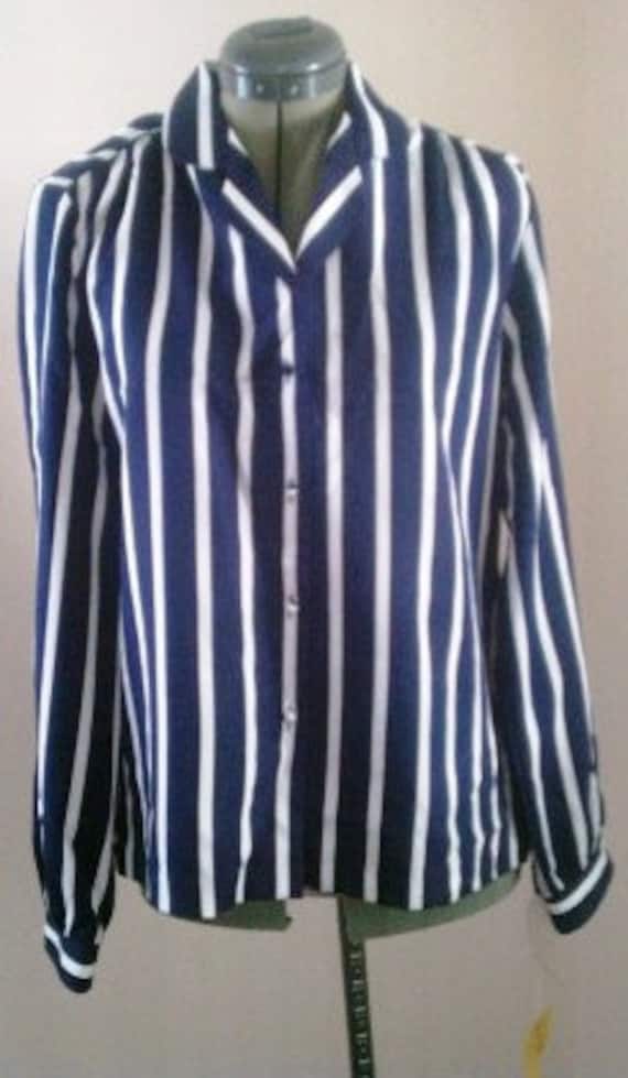 Vintage Nauticul Striped Blouse by Lady Arrow - image 1