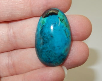 Chrysocolla with Malachite Cabochon